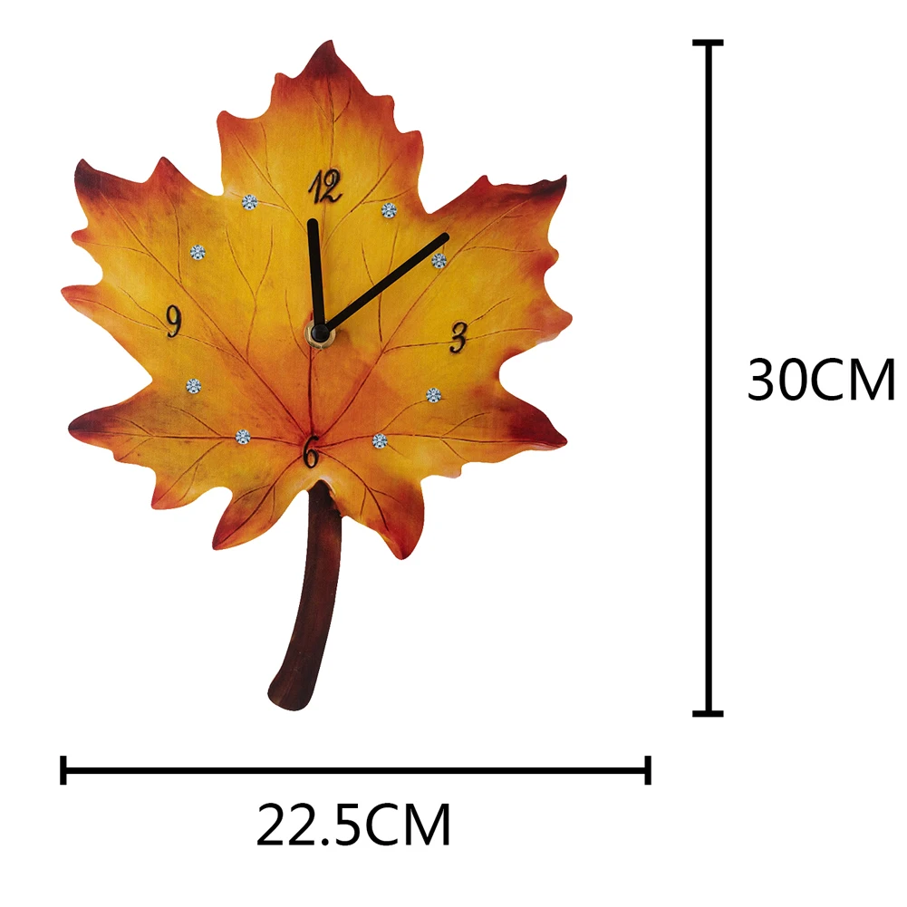 

Maple Leaf Wall Clock Modern Design Stop Watch 3D Wall Stickers Living Room Decoration Home Decore Creative Wall Digital Clock