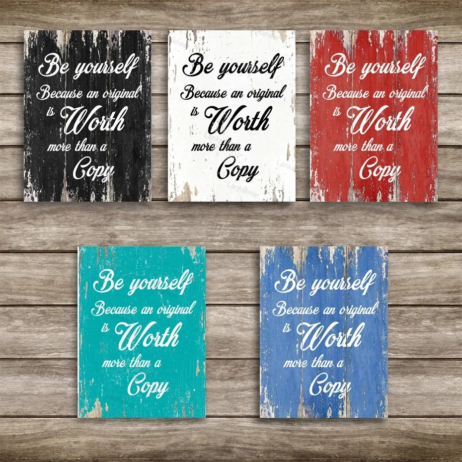 Винтажные картины на холсте Be Yourself говорит вдохновляющие цитаты тему жизни
