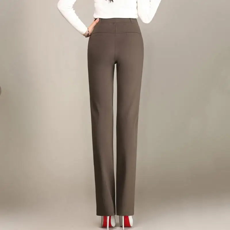 

Women 2020 Spring Autumn Formal Straight Pants Office Lady Work Wear Slim Trousers Female New High Waist Long Pantalones T366