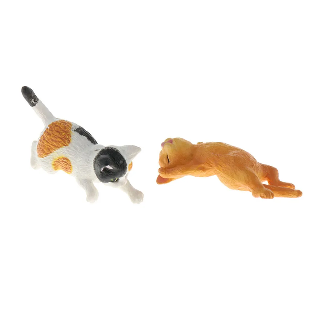 

Реалистичная миниатюра 1/12 домашних животных кошки игрушки набор для кукольного домика, аксессуары, украшения сада, ручная работа Декор для ...