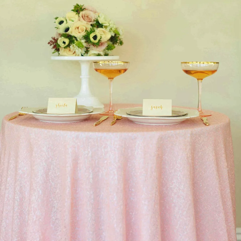 Блестящая круглая скатерть с блестками розовая для свадьбы дня рождения Рождества украшения дома|Скатерти|