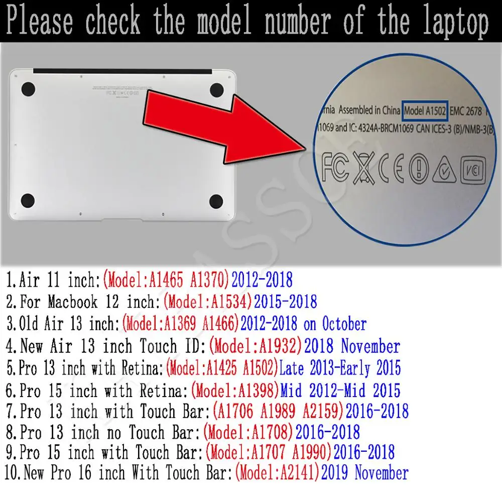 Прозрачный чехол для ноутбука MacBook Air 11 13 Pro 15 12 retina New Touch ID A1932 2018 Жесткий