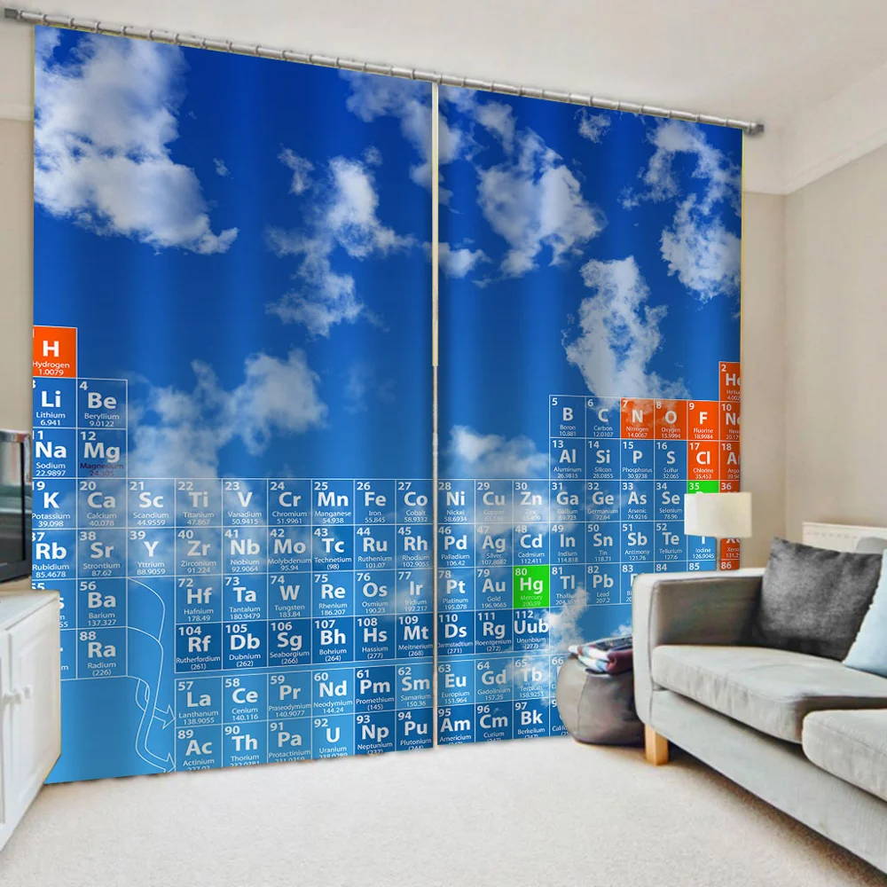 

Modern Curtain Blue Sky White Clouds Photo Curtains 3D Blackout Children Room Window Drapes Custom Any Size