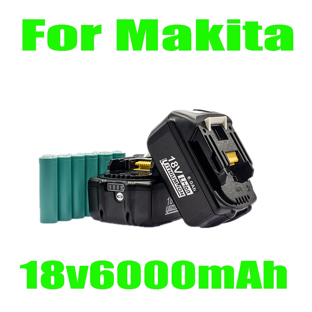 

6.0Ah BL1860B Replacement for Makita 18V Lithium Ion Battery, Compatible with Makita 18V BL1850B BL1840B Cordless Power Tools