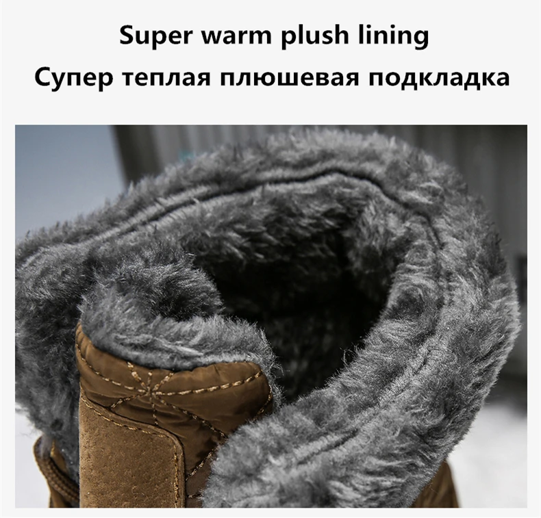 Новое поступление, модные замшевые мужские зимние ботинки зимние теплые плюшевые мужские ботинки водонепроницаемые ботильоны обувь на плоской подошве большой размер 47