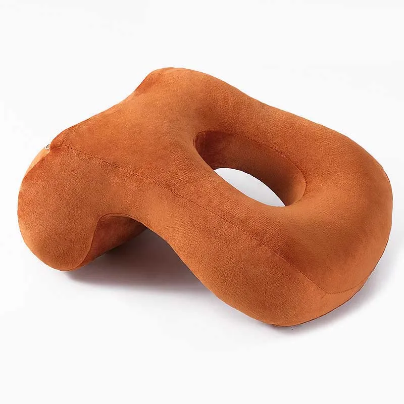 

Simple Solid Color U -shaped Hollow Out Nap Pillow Portable Travel Office Driving Neck Support Sleeping Cushion Home Decor
