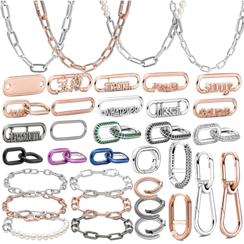 

100% 925 Sterling Silver Bangle Fit Original Pandora DIY Fashion Charms Beadeds Accessories Beads Femme Bracelets Jewelry Women