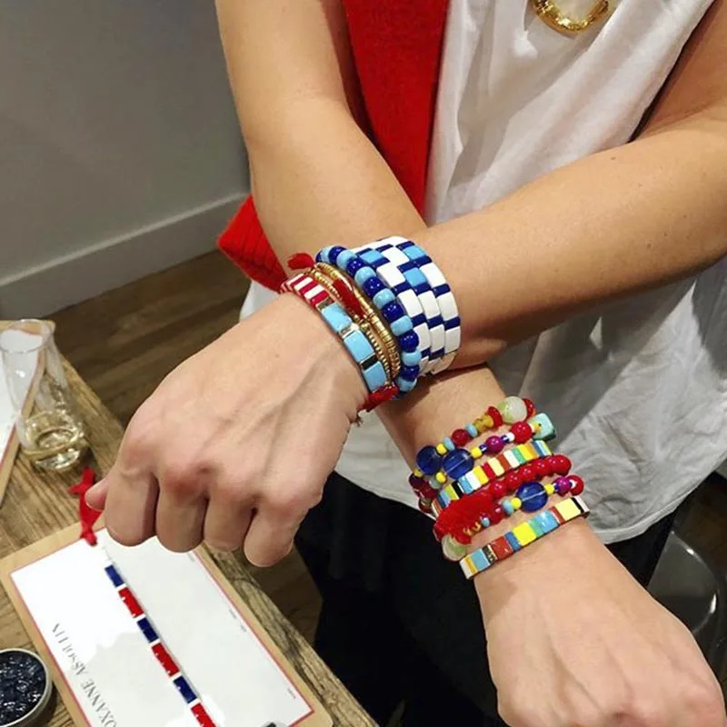 Модные браслеты для мужчин браслет из бисера ручная работа ювелирное изделие