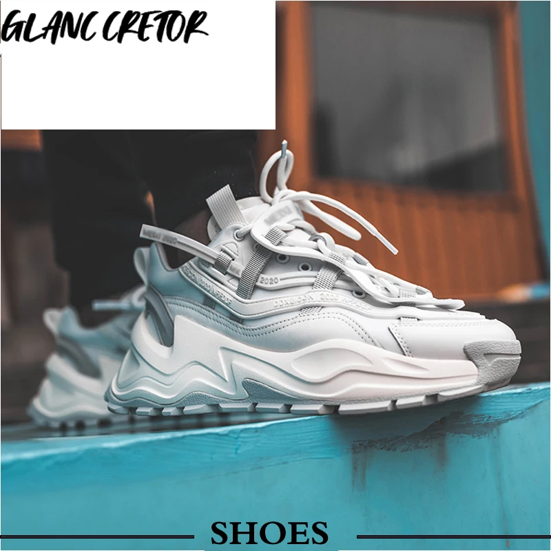 

2021 Brand Design Fashion Men's Chunky Sneakers Thick Sole Street Style Male Casual Shoes Mans Footwear High Quality Men Shoes