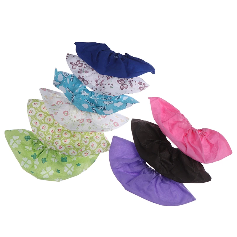 

1 Pair Thicken Reusable Nonwoven Elastic Shoe Cover Home Indoor Overshoes