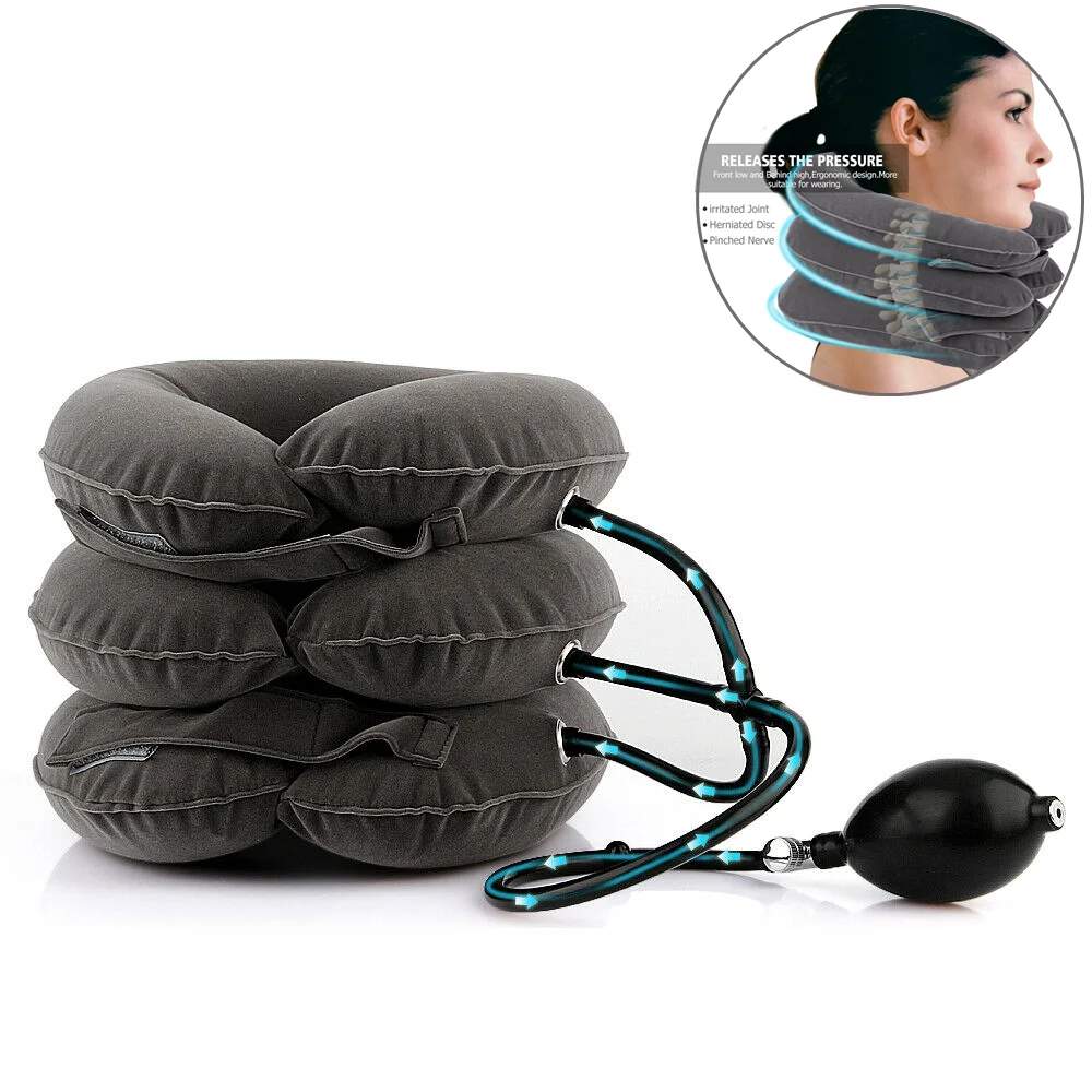 

Neck Tractor Inflatable Air Cervical Traction Device Support Pillow Collar Vertebra Orthopedics Massage Relaxation Brace