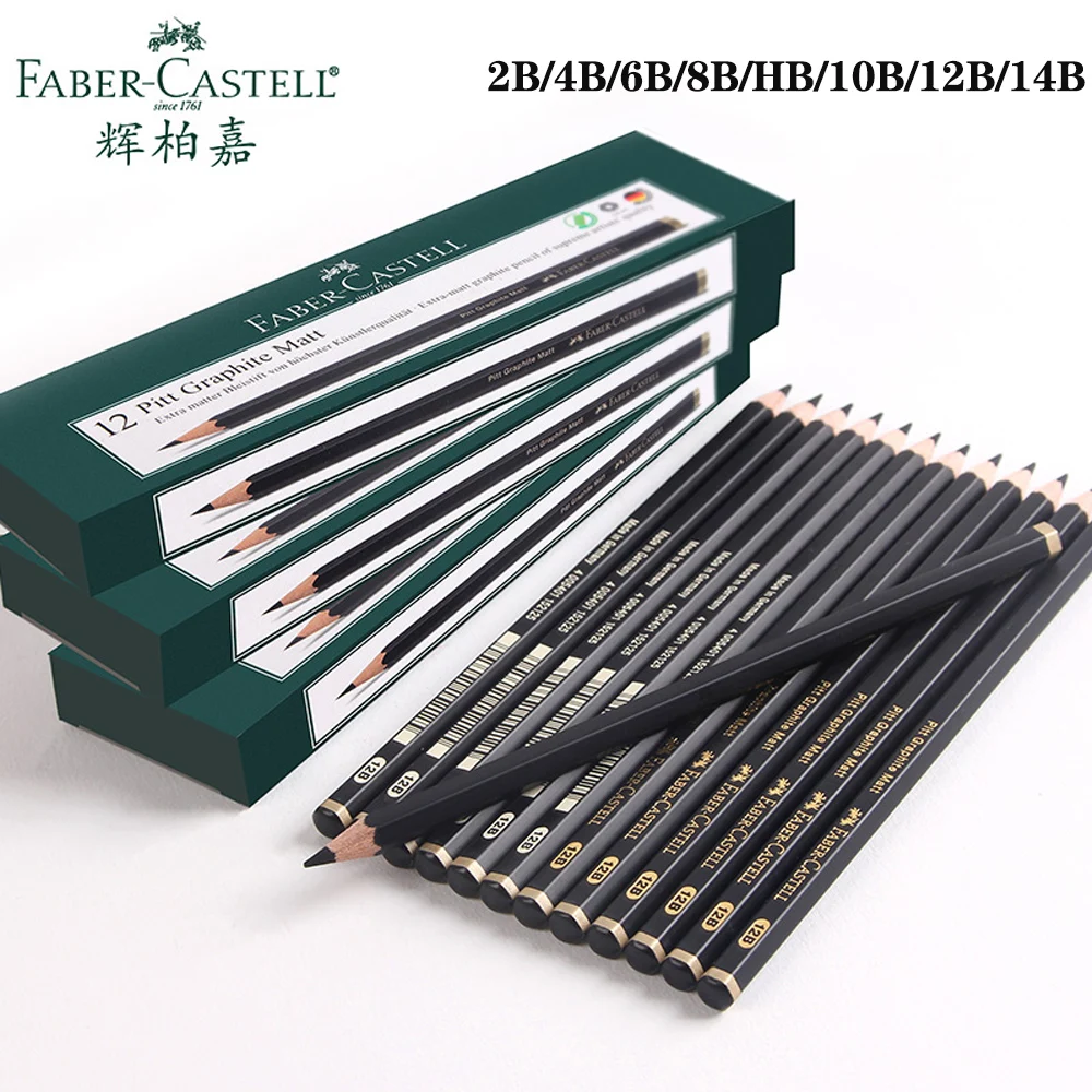 German Faber-castell PITT Matte Sketch Pencil Drawing Tool Full Set of Professional Art Students Special Sketch Drawing 2B-14B
