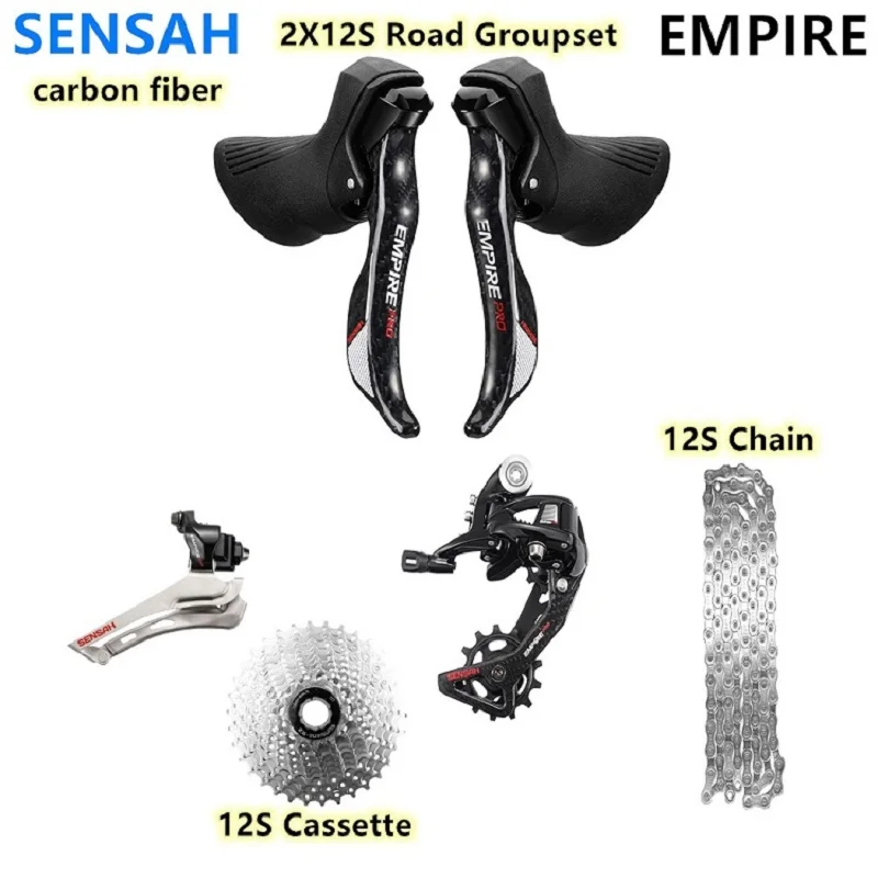 

Задний рычаг переключателя передач SENSAH EMPIRE PRO 2x1, 2 скорости, 24s Road Groupset из углеродного волокна, YBN X12 chain 170/175 мм