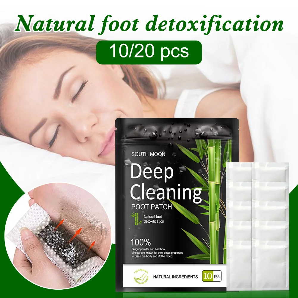 

10/20pcs Detox Foot Patches Pads Natural Bamboo Vinegar Ginger Foot Patch Deep Cleansing Adhesive Patch Stress Relief Body Care
