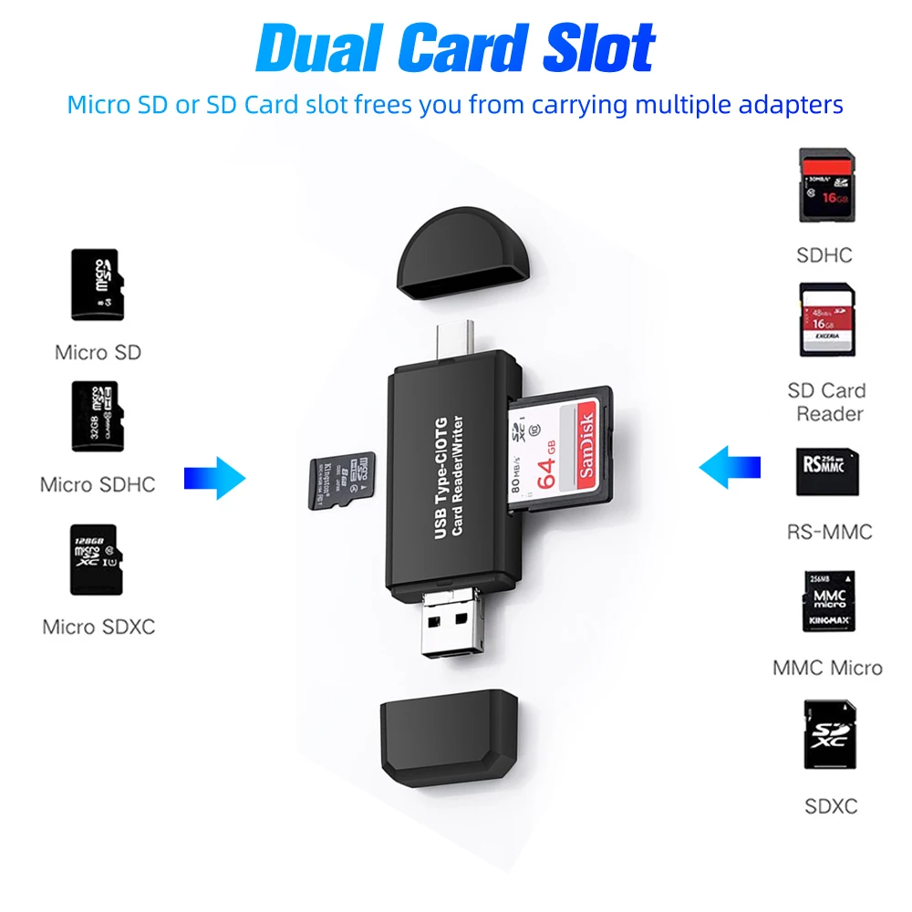 ANKNDO 5 в 1 OTG кард-ридер TF SD Micro usb type C мобильный телефон Android Компьютерный удлинитель