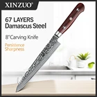 Бренд XINZUO, 8-дюймовый нож-Кливер, очень острый, прочный, из дамасской нержавеющей стали, кухонный нож, рукоятка Rosewod, нож, резак, инструменты
