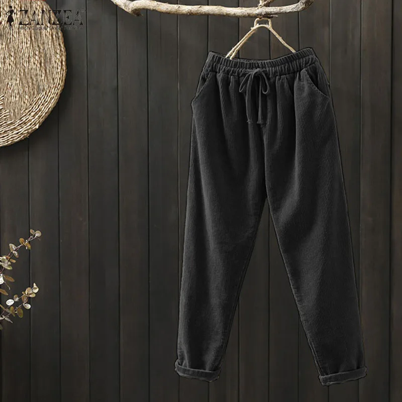 Женские вельветовые брюки-шаровары большого размера на весну/осень | Женская