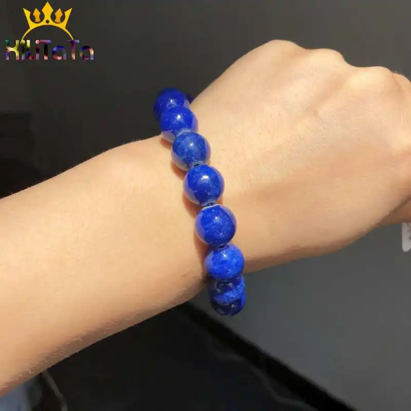 Dark Blue Jades Beads Natural Round Loose Stone For Jewelry Making DIY Earrings Bracelets Accessories 15'' 6/8/10/12mm | Украшения