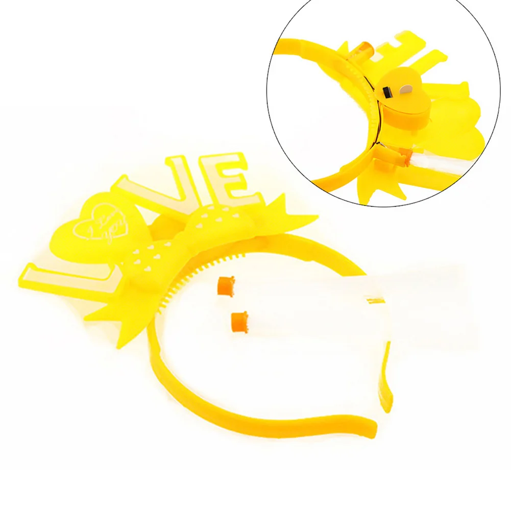 Женский милый светодиодный волоконно оптический обруч для волос с блестящими