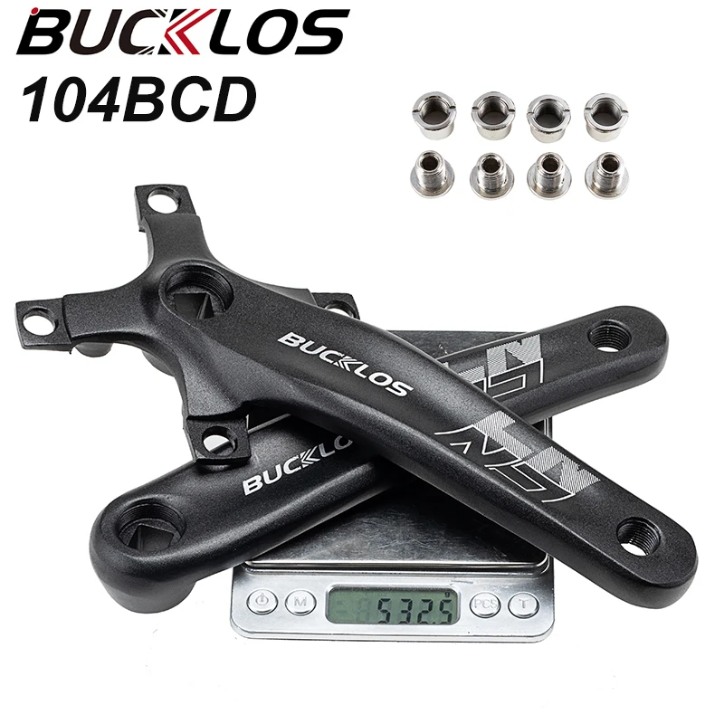 

BUCKLOS Square Hole Crank 170mm 104BCD Crank for Single/double/triple Speed Crankset Ultralight MTB Crankset Part