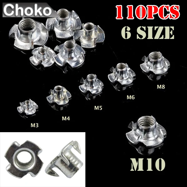 110 шт. Т образные гайки M3/M4/M5/M6/M8 из углеродистой стали|Наборы гаек и болтов| |