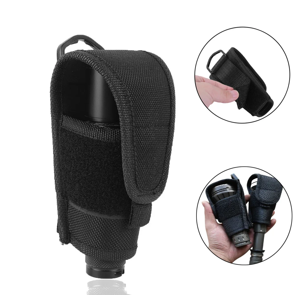 

Tactical Flashlight Pouch With D-Ring Buckle Military Big Head Torch Holster Bag Hunting LED Torch Waist Pack Holder Case