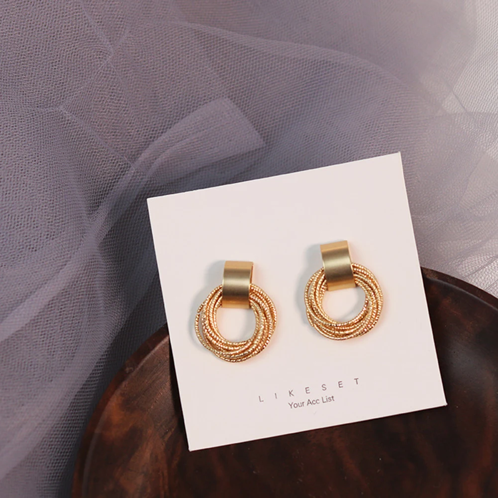 

New Korean Statement Earrings for Women Multi-layer Circle Geometric Dangle Drop Gold Earrings 2021 Trend Fashion Jewelry Gifts