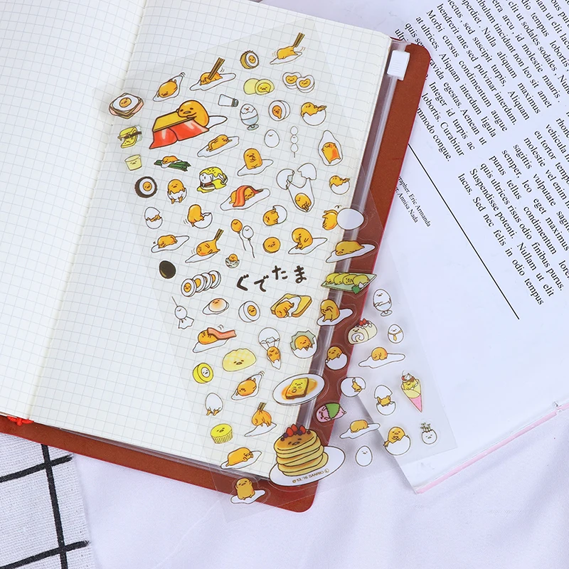 

1 PC Transparent Cute Lazy Egg Cartoon Stationery Stickers Diary Sticker Decor PVC Stationery DIY Stickers