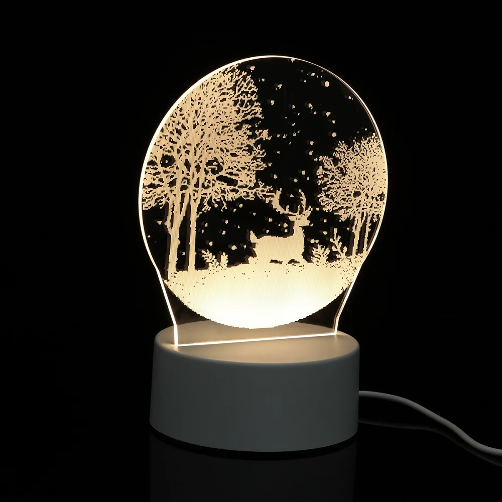 

Acrylic Electronic Night Light 3D Lovely Deer Colorful Touch Switch Light for Home Party