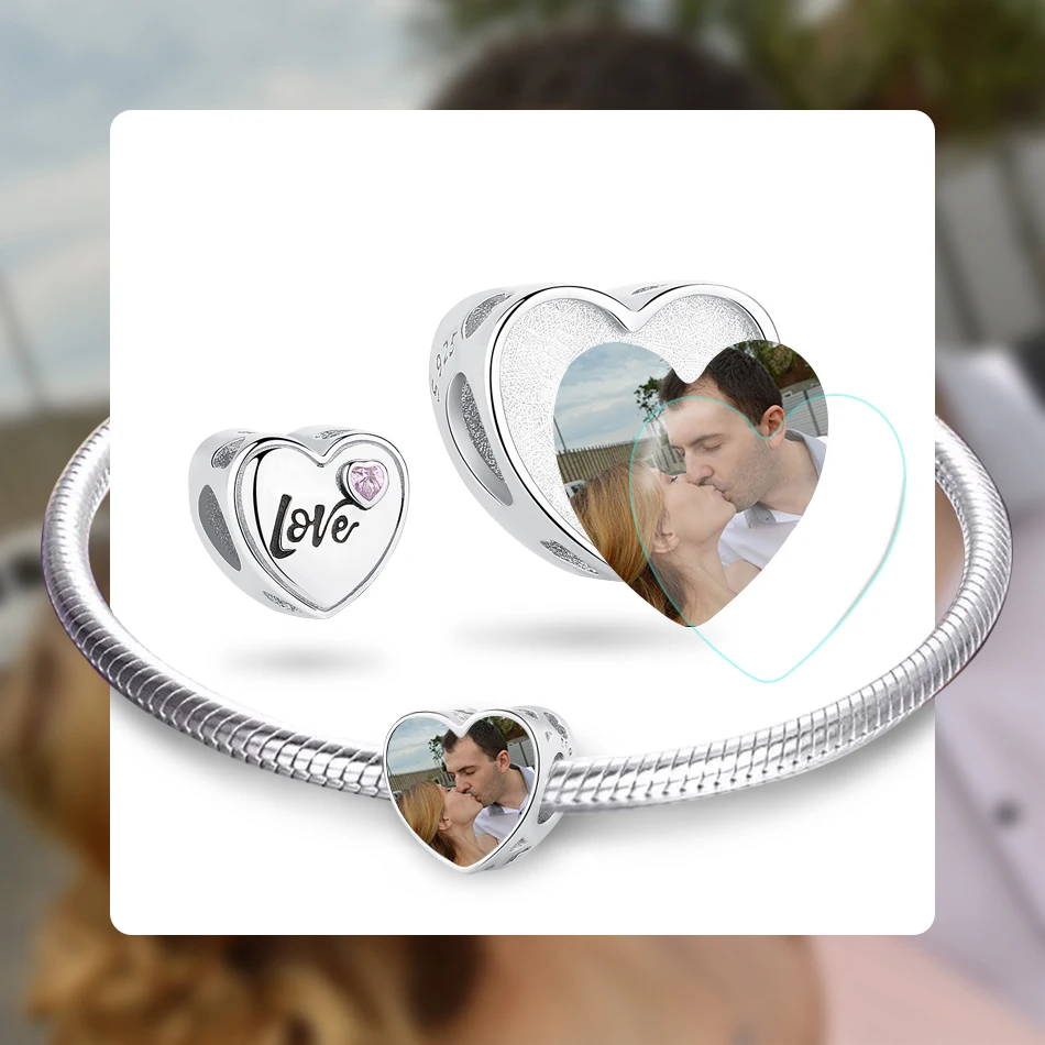 Подходит для оригинальных шармов браслет Forever Love на заказ фотошарм из
