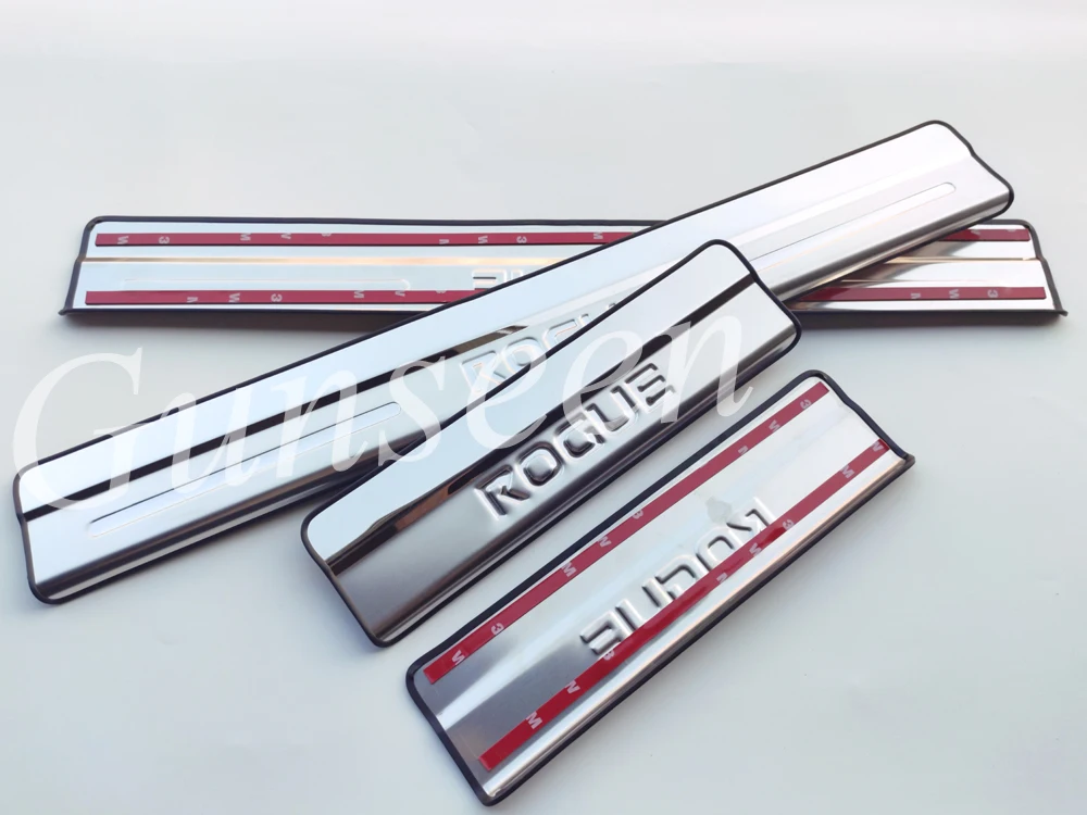 

For Rogue T32 Auto Door Sill Protector Pedals Sticker Car Accessories Stainless Steel Threshold Scuff Plate Styling Guard Cover