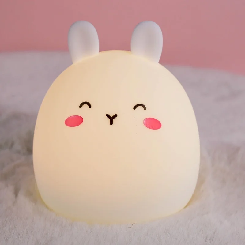 СВЕТОДИОДНЫЙ ночник в виде кролика 9 цветов силиконовый светящийся подарок с