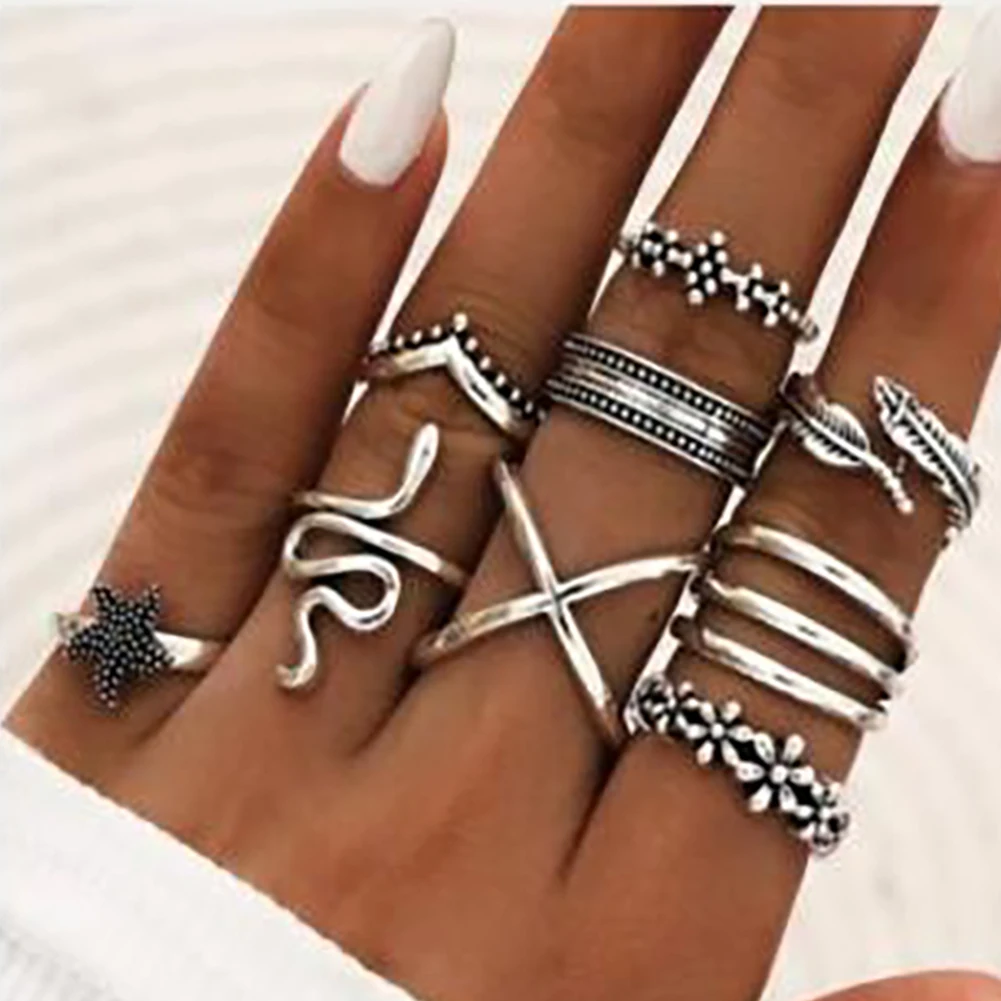 Набор колец в стиле хип-хоп/Рок женских ювелирных изделий из металла