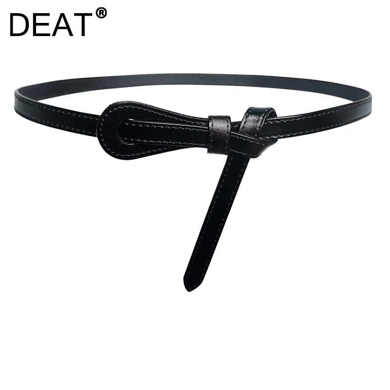 Женский черный ремень DEAT из искусственной кожи простой офисный Дамский стиль