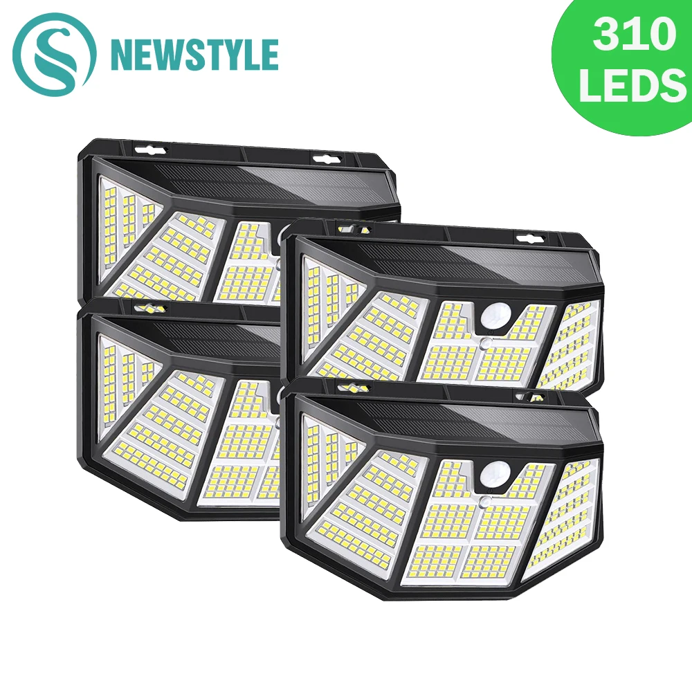 Newstyle 308/310 3 modes Led solar lamp outdoor waterproof Sunlight Powered Motion Sensor wall light Garden Decor Street Lights