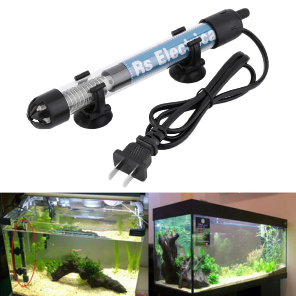 

220V 50W Submersible Heater Heating Rod for Aquarium Glass Fish Tank Temperature Adjustment