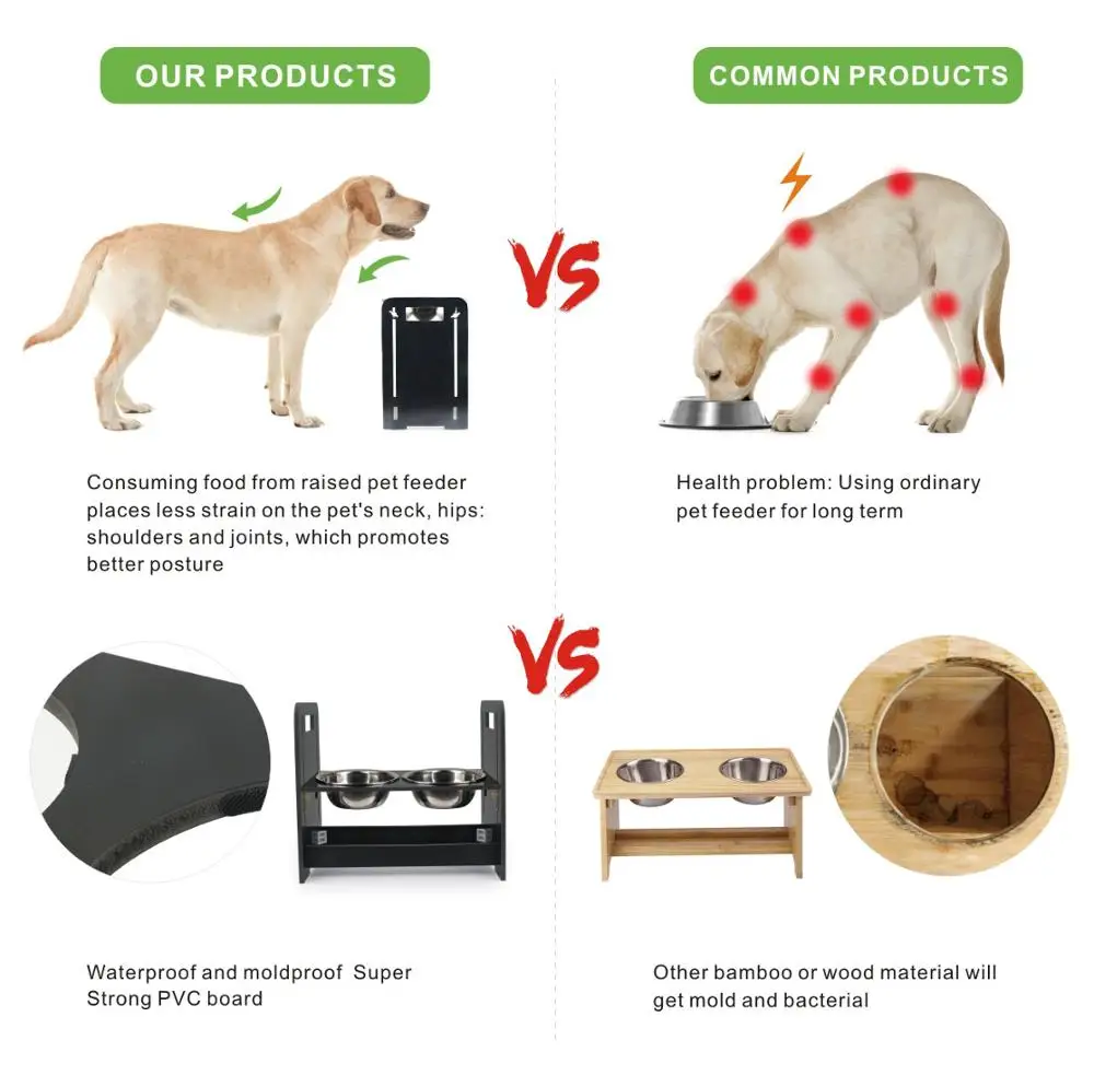 Регулируемая повышенная кормушка для домашних животных миски из нержавеющей