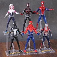 spiderman into the spider verse miles morales gwen stacy spider man 2099 pvc action figure toy 6 types