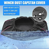 black waterproof soft winch coverwinch dust cover heavy duty winch protection cover with elastic band for electric winches 8500