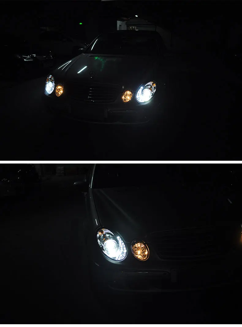 Автомобильный Стайлинг для Benz W211 2002-2005 E240 E200 E280 светодиодный Ангельские глазки DRL Дневной светодиодный налобный фонарь Передний фонарь