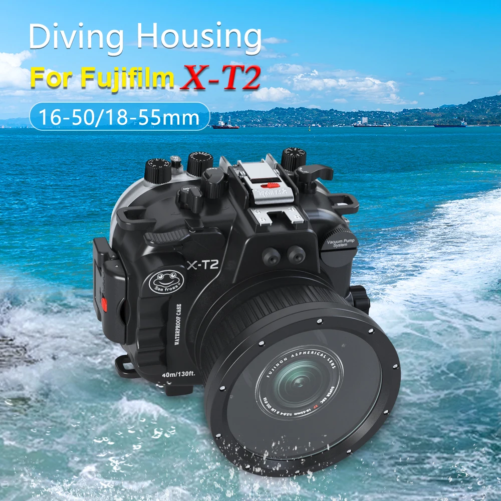 

For Fujifilm X-T2 18-55mm Lens Case Waterproof Housing Scuba Diving Underwater 40m Shoot Easily Equipment Focus Freely Bag Box
