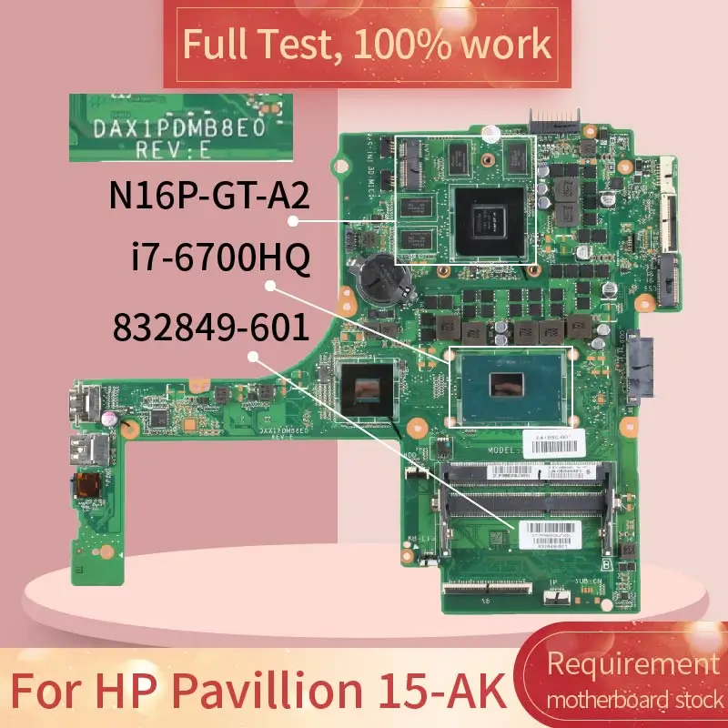 

Материнская плата для ноутбука HP 15-AK 832849-601 DAX1PDMB8E0, 100% рабочий