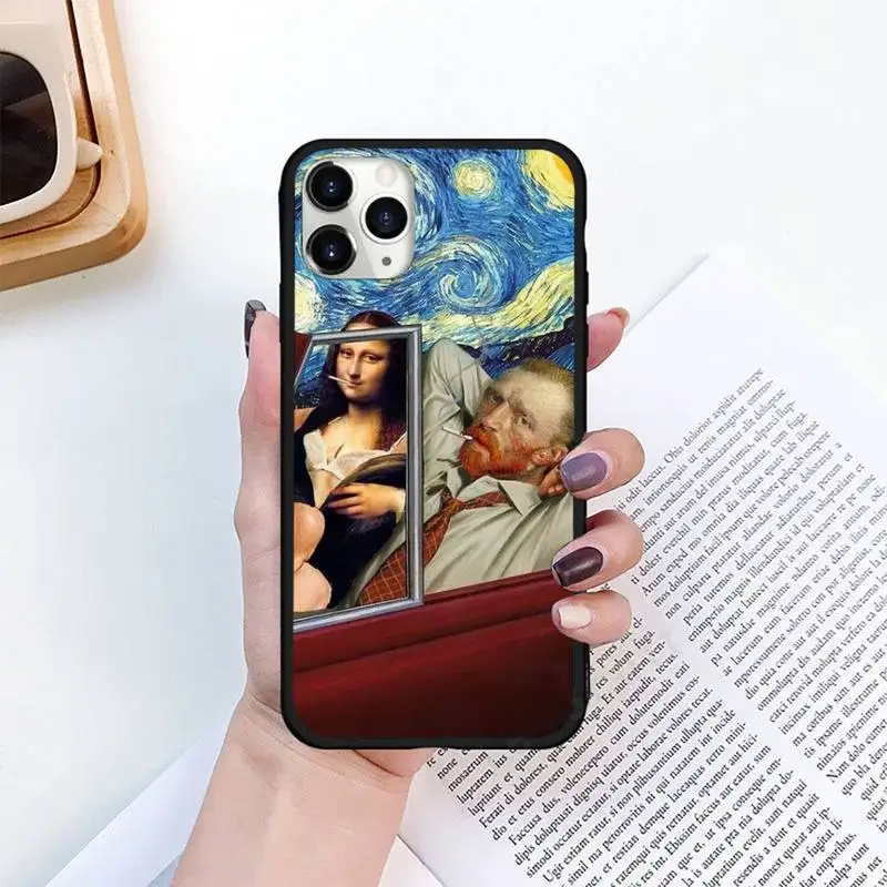 

Van Gogh Mona Lisa art Phone Case for iPhone 11 12 pro XS MAX 8 7 6 6S Plus X 5S SE 2020 XR mini