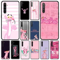 pink panther shockproof case for realme c3 8 pro bag fundas silicone soft black cover for realme 6 7 pro c21 shell luxury coque
