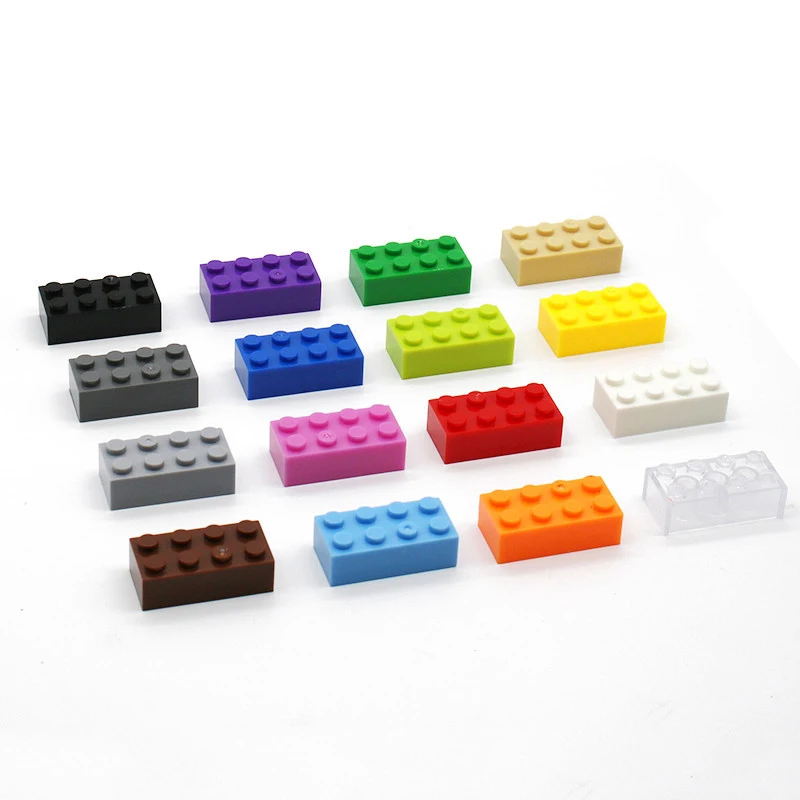 

100PCS 2 x 4 Dots Cube Standard Bricks MOC Classic Building Blocks Learning Set Compatible with Other Brand