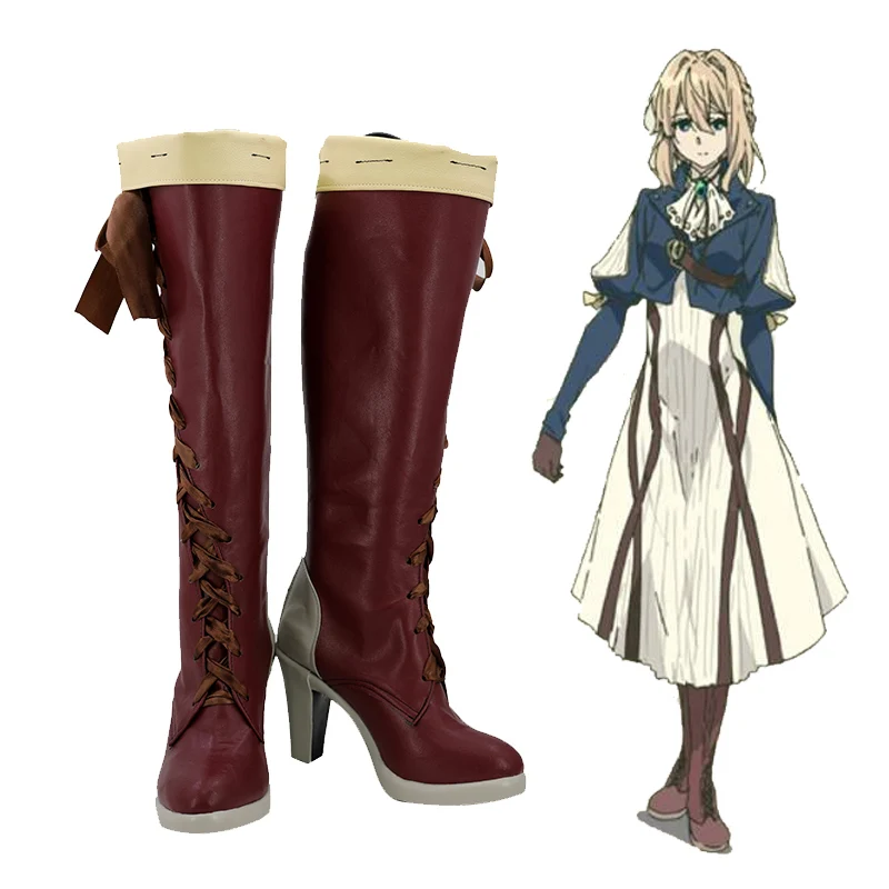 

Anime Violet Evergarden Cosplay Shoes High heel Boots Gilbert Bougainvillea Cosplay Boots Lolita For Women and Mens Halloween