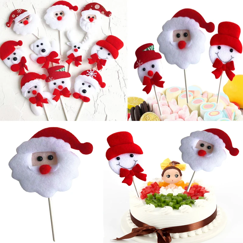 

Christmas Cake Topper Xmas Santa Claus Cloth Cake Topper For Christmas Xmas Home Decor Party Cake Decorations