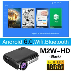 ALSTON M2/M2W FULL HD 1080P светодиодный проектор домашний мультимедийный проектор на выбор Android Версия wifi HDMI USB VGA Bluetooth с подарком