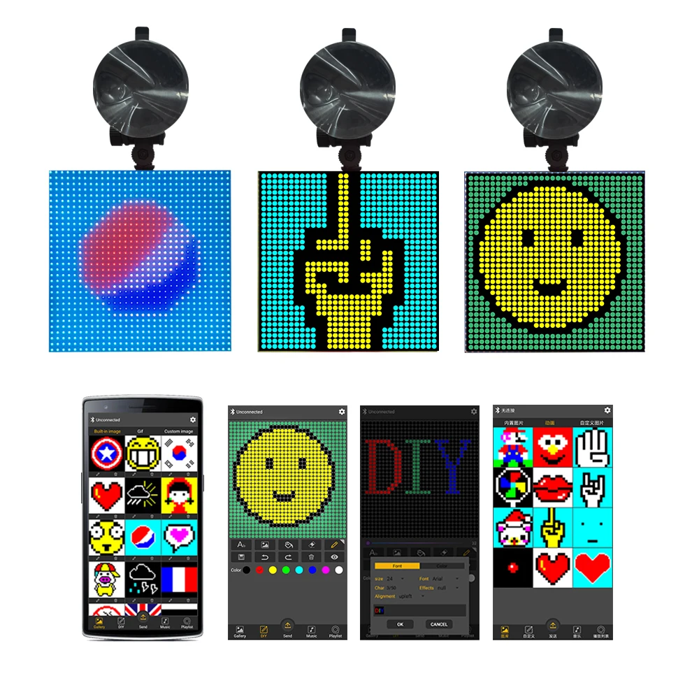 Умный светодиодный знак P4 32x32 RGB сделай сам Bluetooth управление через приложение для