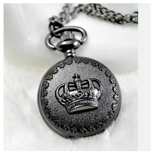 Новые модные карманные часы маленького размера с черной короной для мужчин и